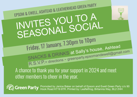 drinks and nibbles 17th Friday January 7.30pm to 10pm RSVP for address